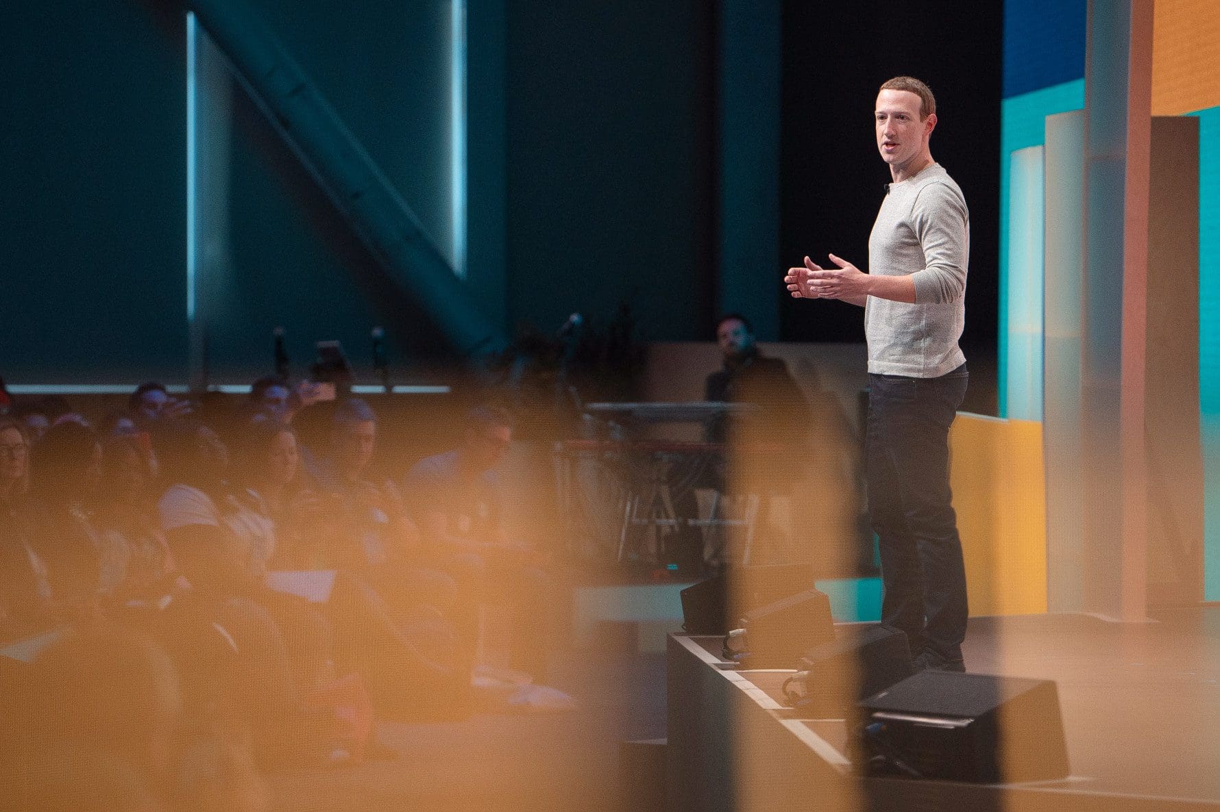 Mark Zuckerberg on stage.