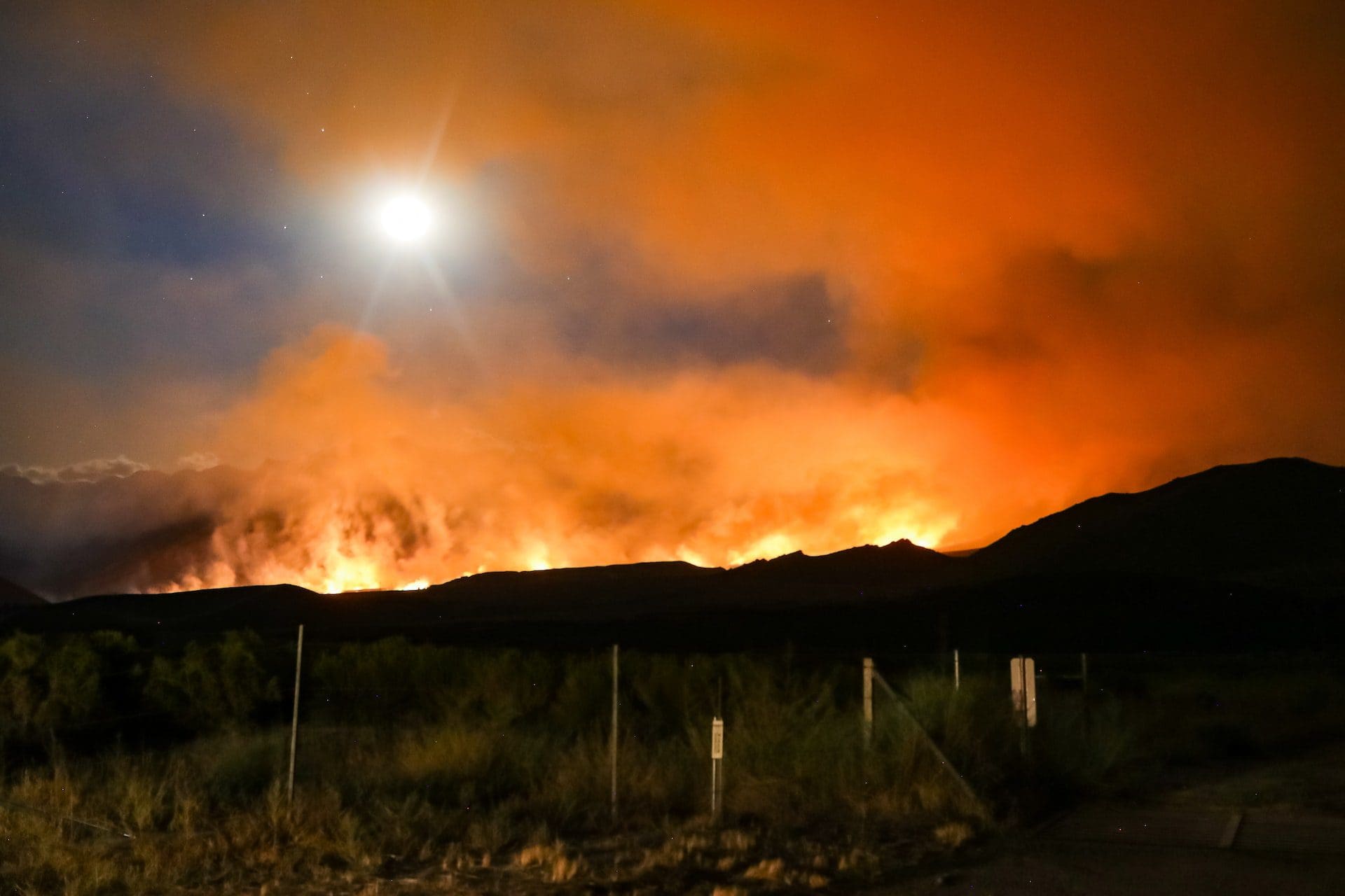 Mountain wildfire.